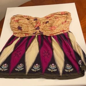 Multicolored Strapless Top. Anthropologie (Deletta) Size XS
